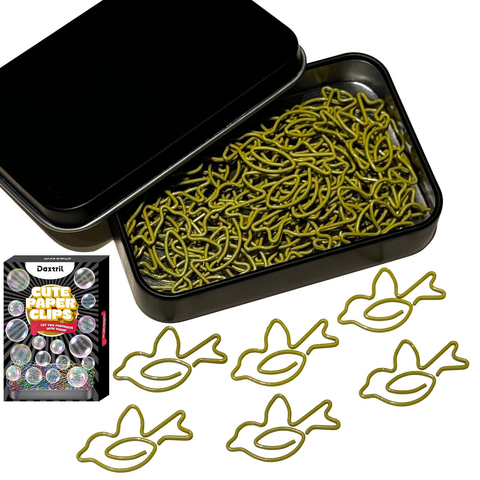 Daxtril Cute Paper Clips, 60PCS Bird Shaped Clips Animal Bookmarks 1.00