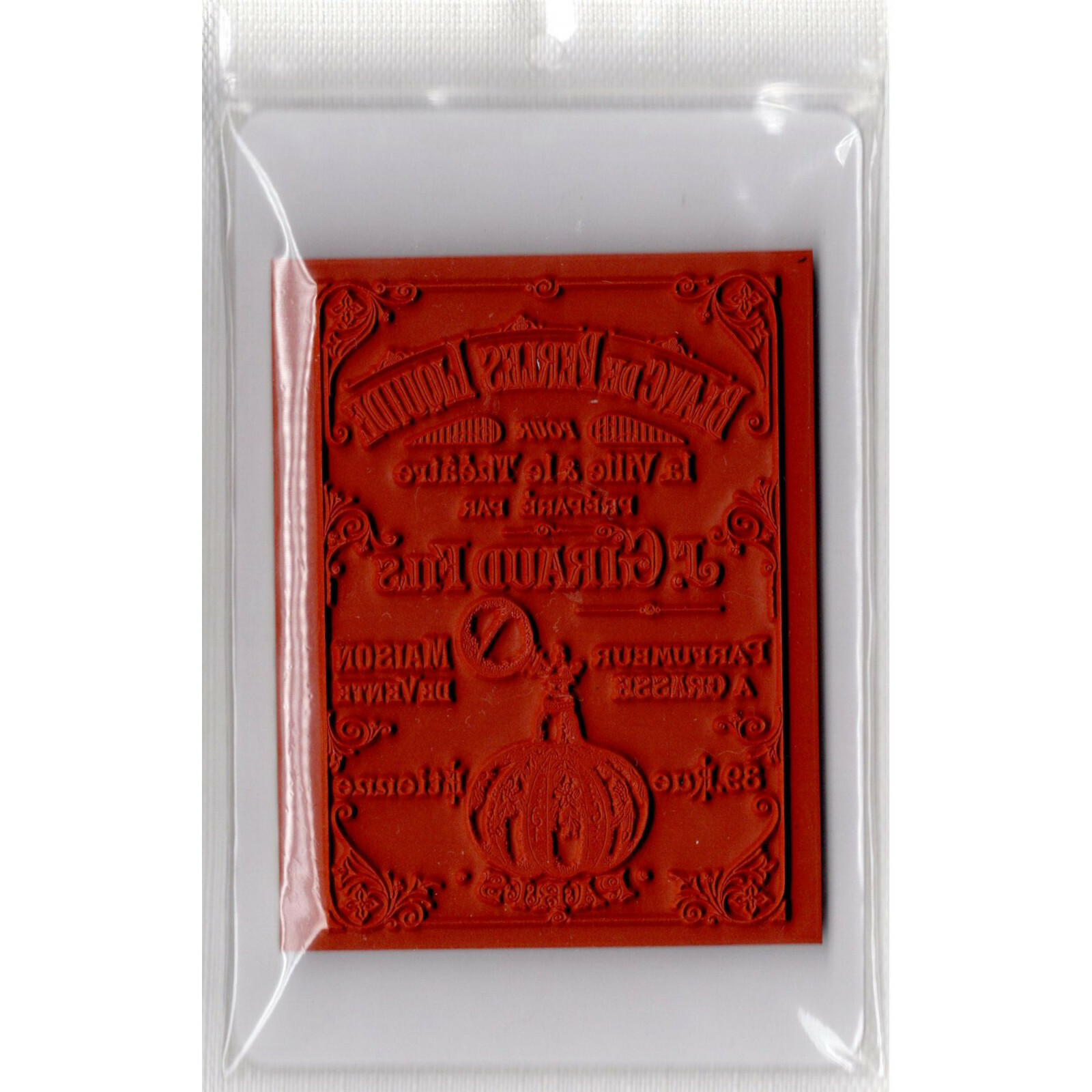 Deep Red Stamps Paris Perfume Rubber Cling Stamp
