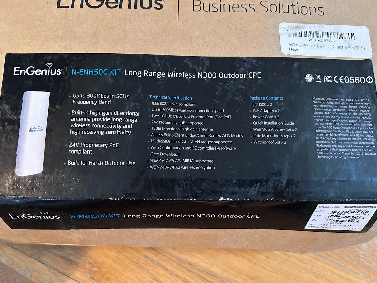 EnGenius ENH500v2 KIT Wireless N300 Mbps Open Box Outdoor CPE