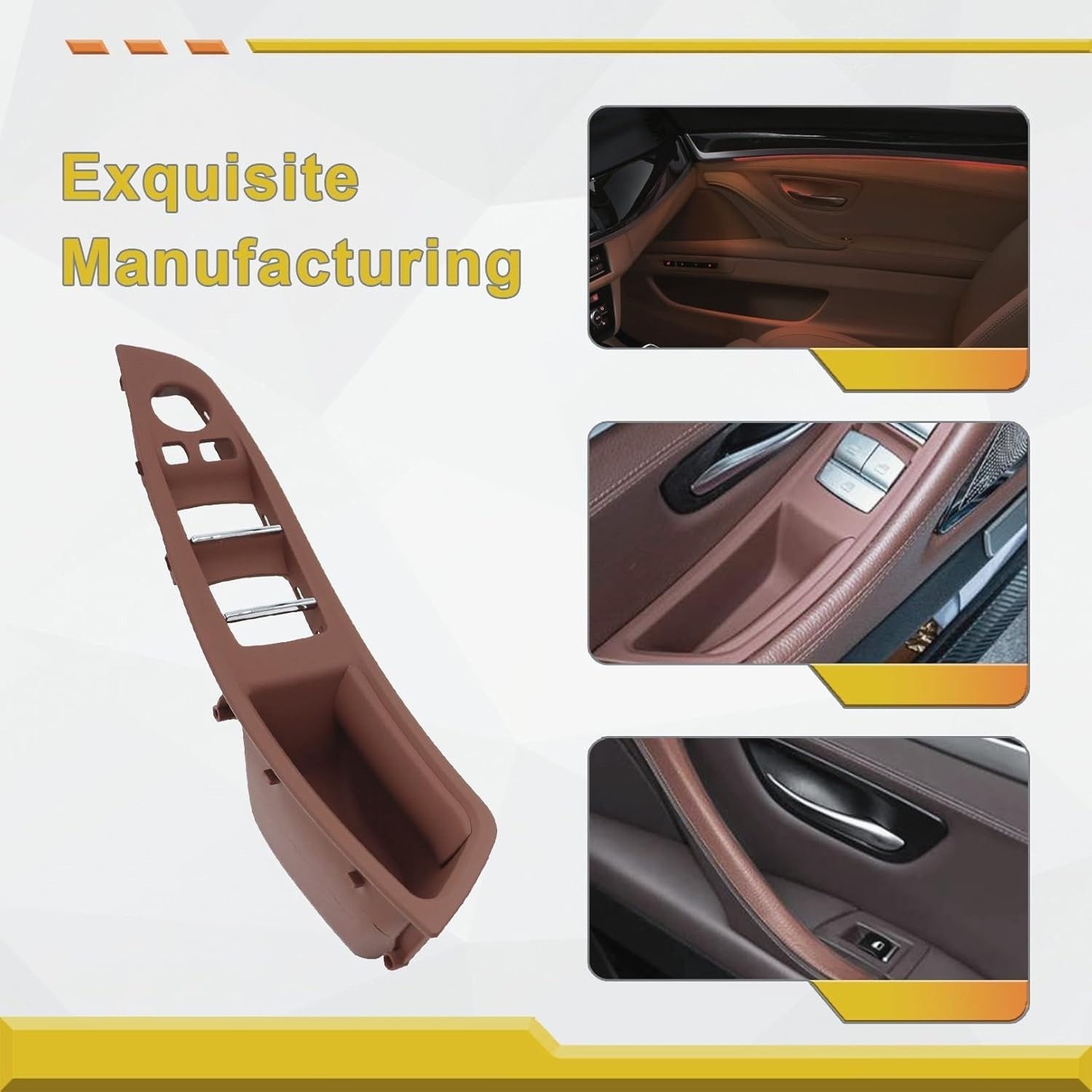 7PCS Brown Door Pull Handles Compatible with BMW 5 Series 2010-2016