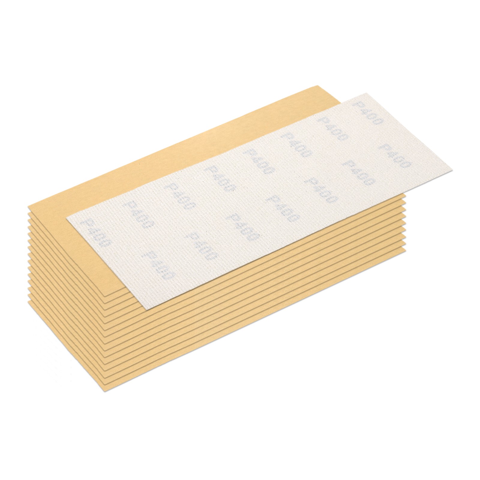 16 Pcs 400 Grit Dry Sandpapers, 4.5 x 11 Inch Sand Papers, Gold