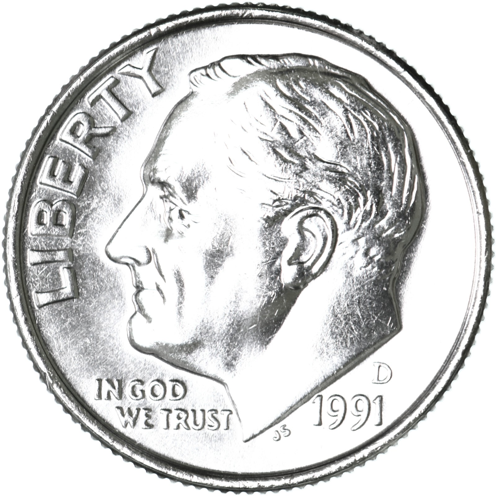 1991 D Roosevelt Dime Choice BU CN-Clad