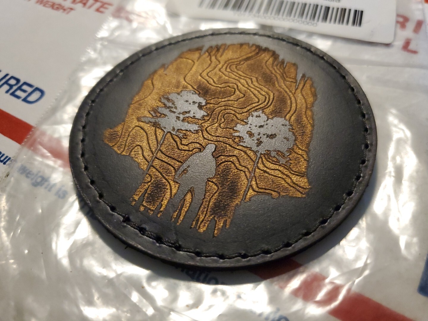 Triple Aught Design x Bald Bros SKULL CAVE Leather Patch Gold Limited Edition