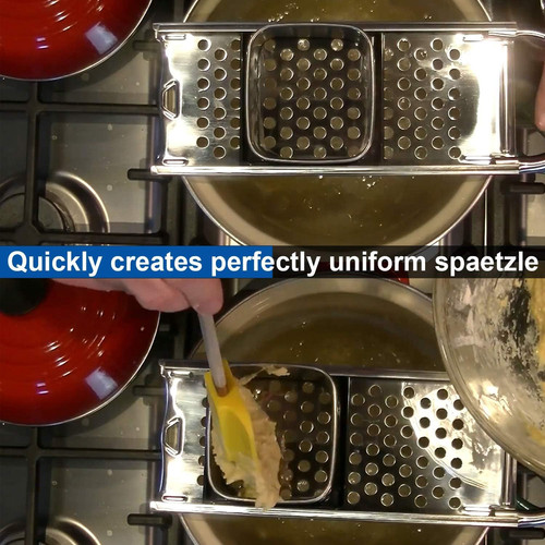 Premium Grade Stainless Steel Spaetzle Maker & Silver Strainer