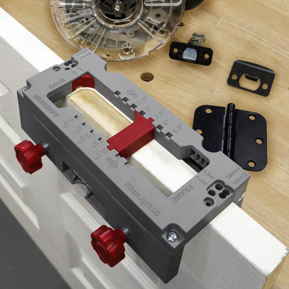 Door Hinge Mortise Jig Kit Router Template Strike Latch Frame Install Tool Set