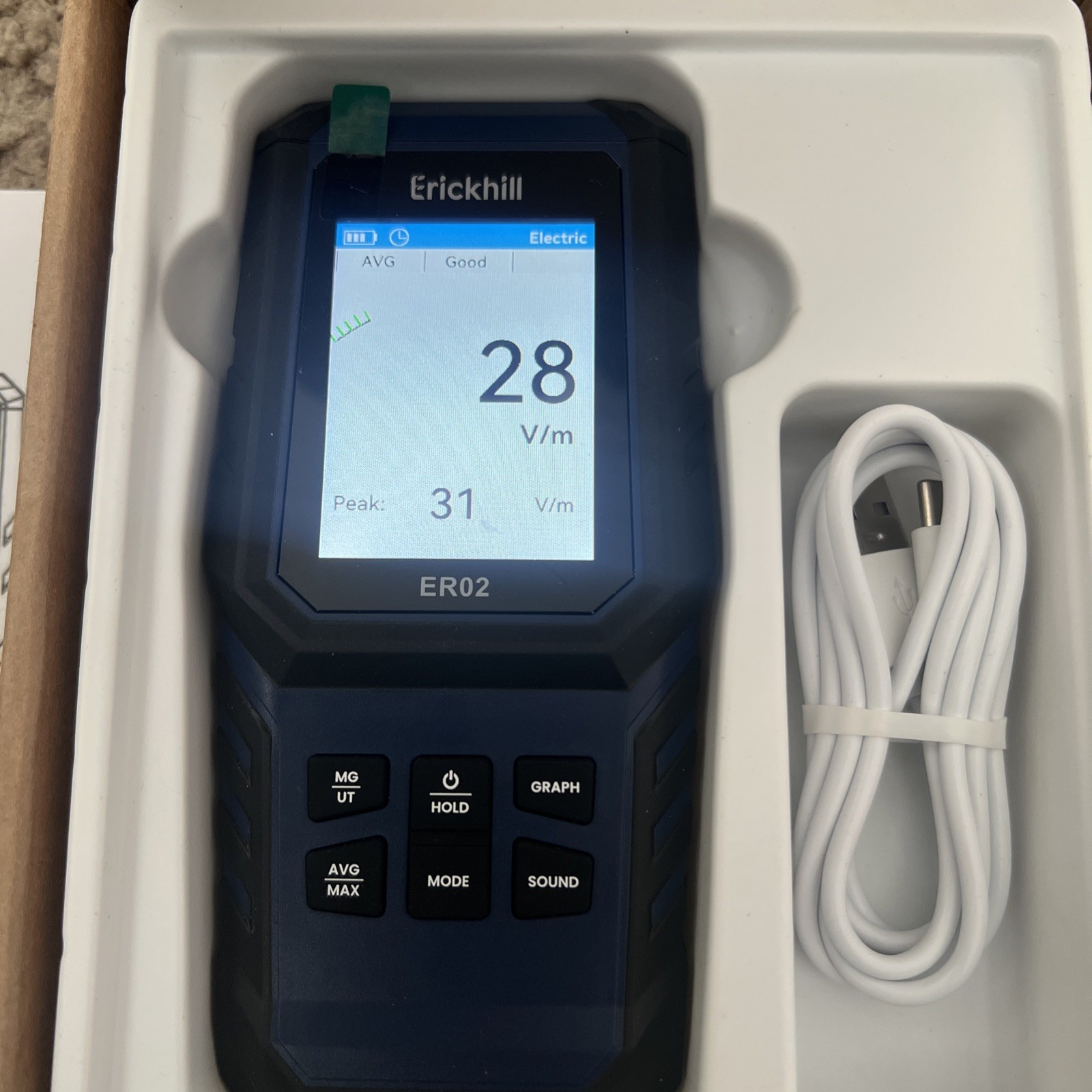 ERICKHILL ER02 EMF Meter Electromagnetic Field Radiation EF RF MF Detector Tool