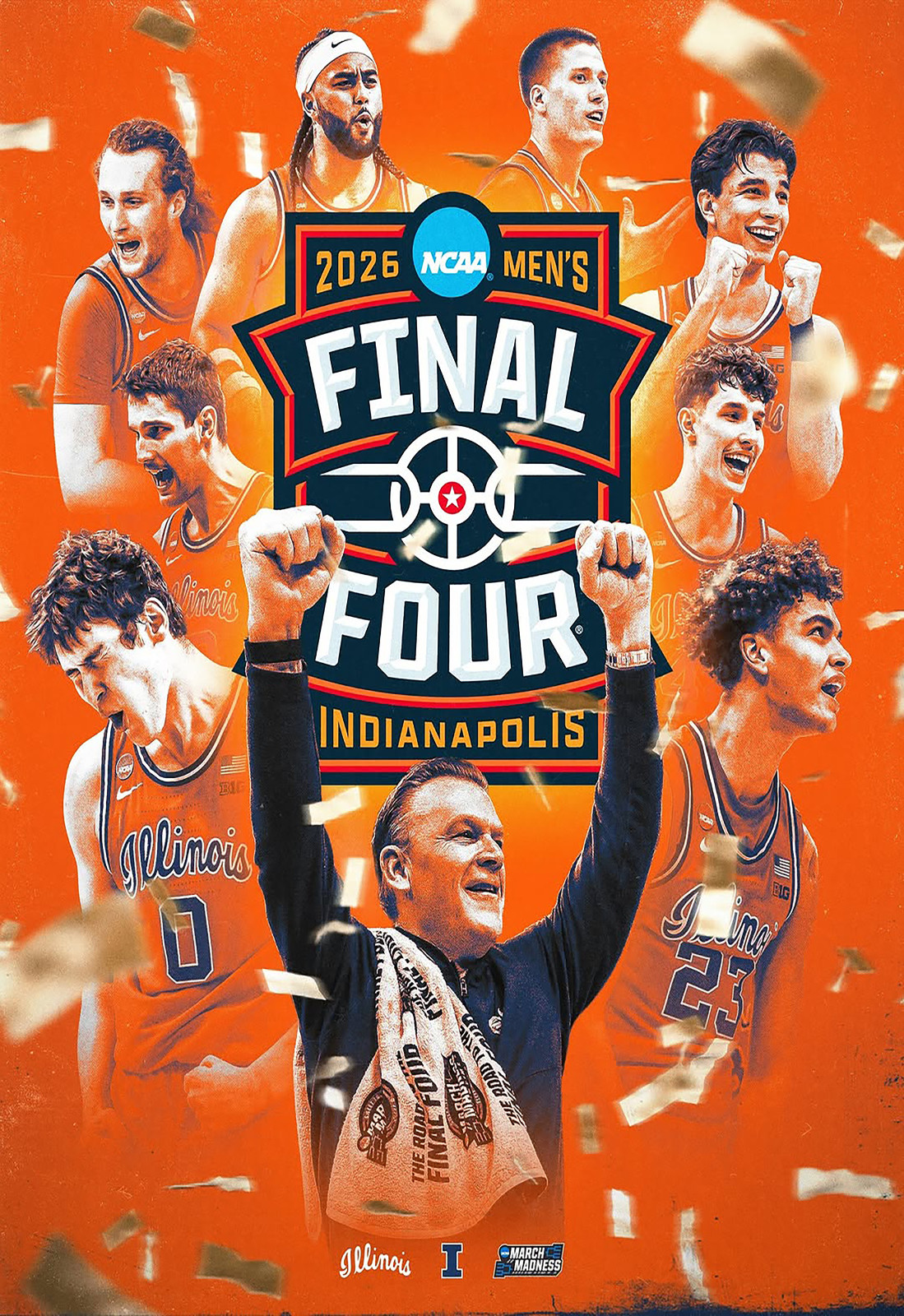 Illinois 2026 Final 4 Poster Multiple Size Illinois Advance To Final 4 Wall Art