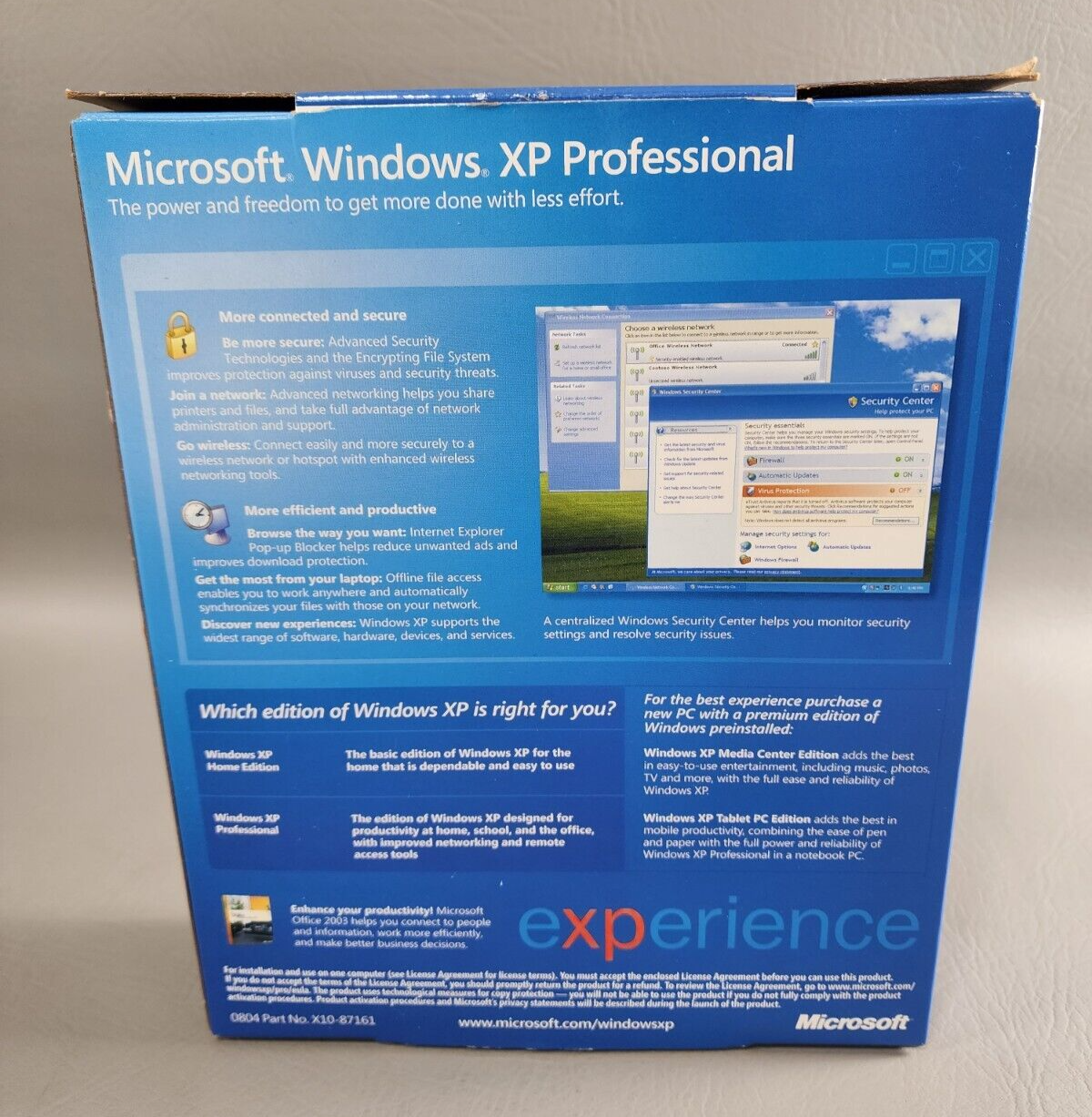 Microsoft Windows XP Professional Upgrade (License + Media) {1 User/s}