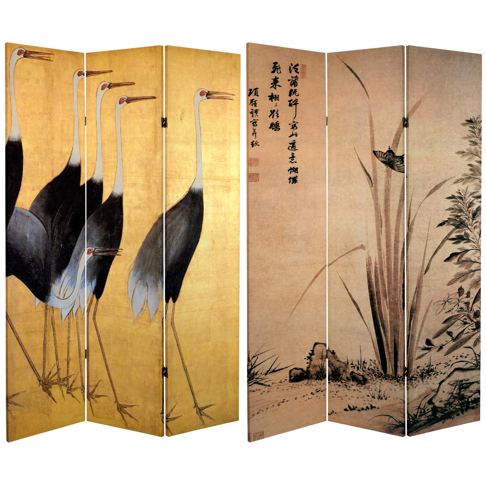 6 ft. Tall Double Sided Cranes Room Divider