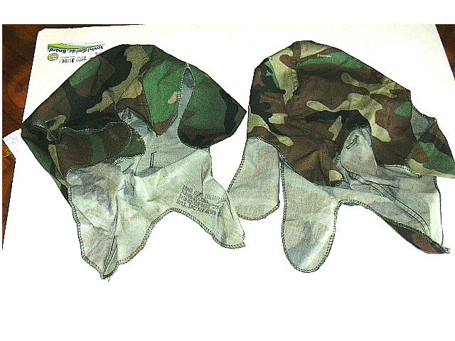 Lot of 2 Vtg US Army Camouflage Green Helmet Covers 1 New 1 Light Used