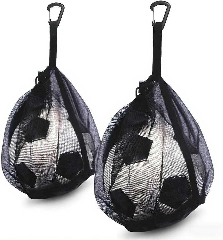 2Pcs Single Mesh Ball Bag for Basketball Soccer & Volleyball, Lightweight Net St
