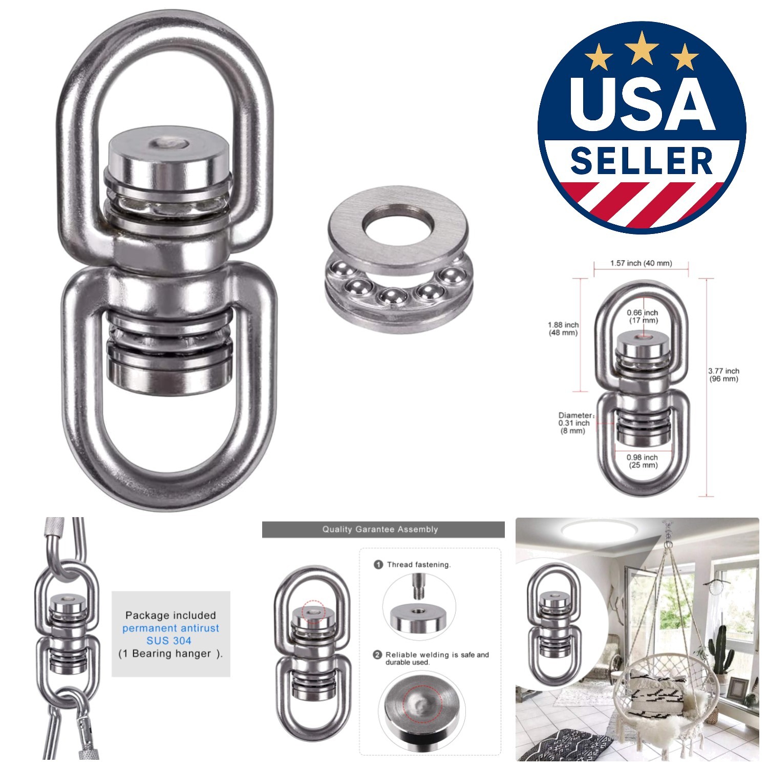 Industrial 360° Rotational Device - Versatile Swivel for Kids Swing & Climbing