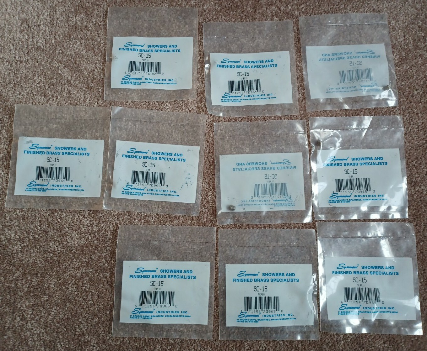 10X-Symmons SC15 Set Screw-Lot of 10