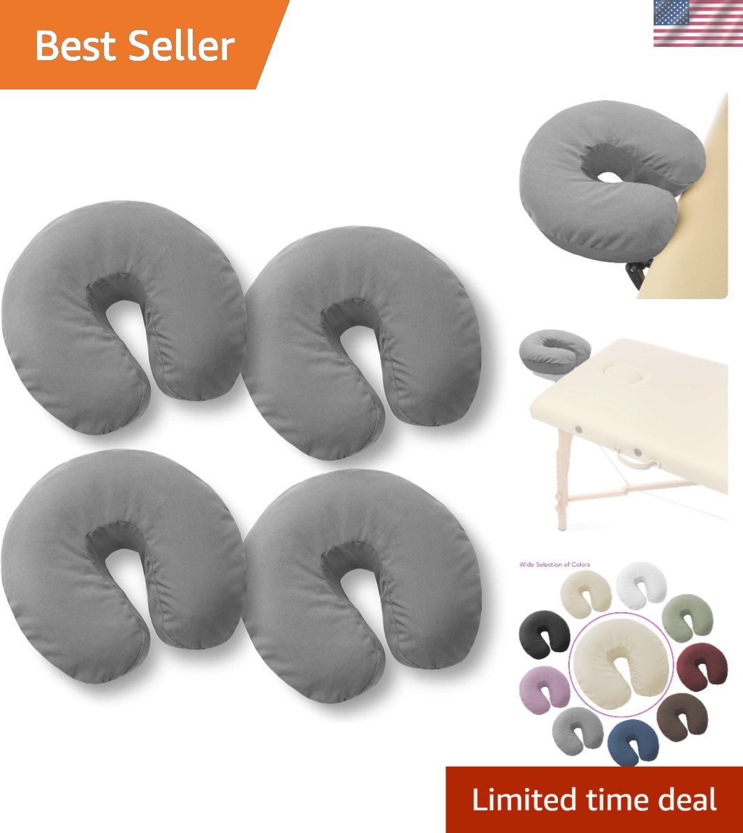 4-Pack Ultra Soft Microfiber Face Cradle Covers for Luxurious Comfort - Gray