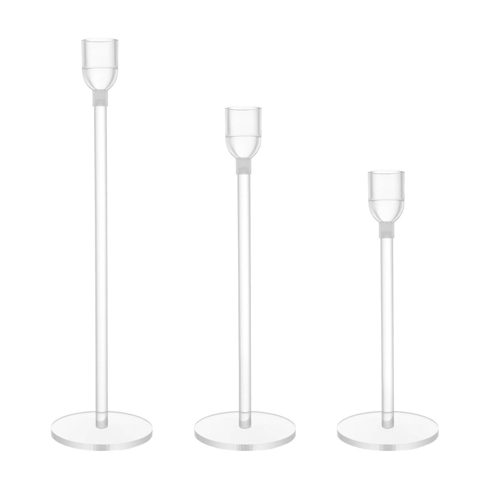 36PCS Acrylic Candlestick Holders, Free Standing Tall Candlestick Holders
