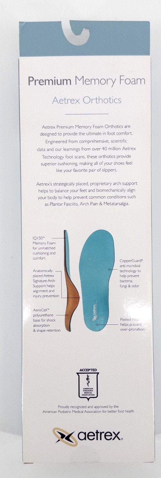 Aetrex Mens L2320 Premium Memory Foam Orthotics