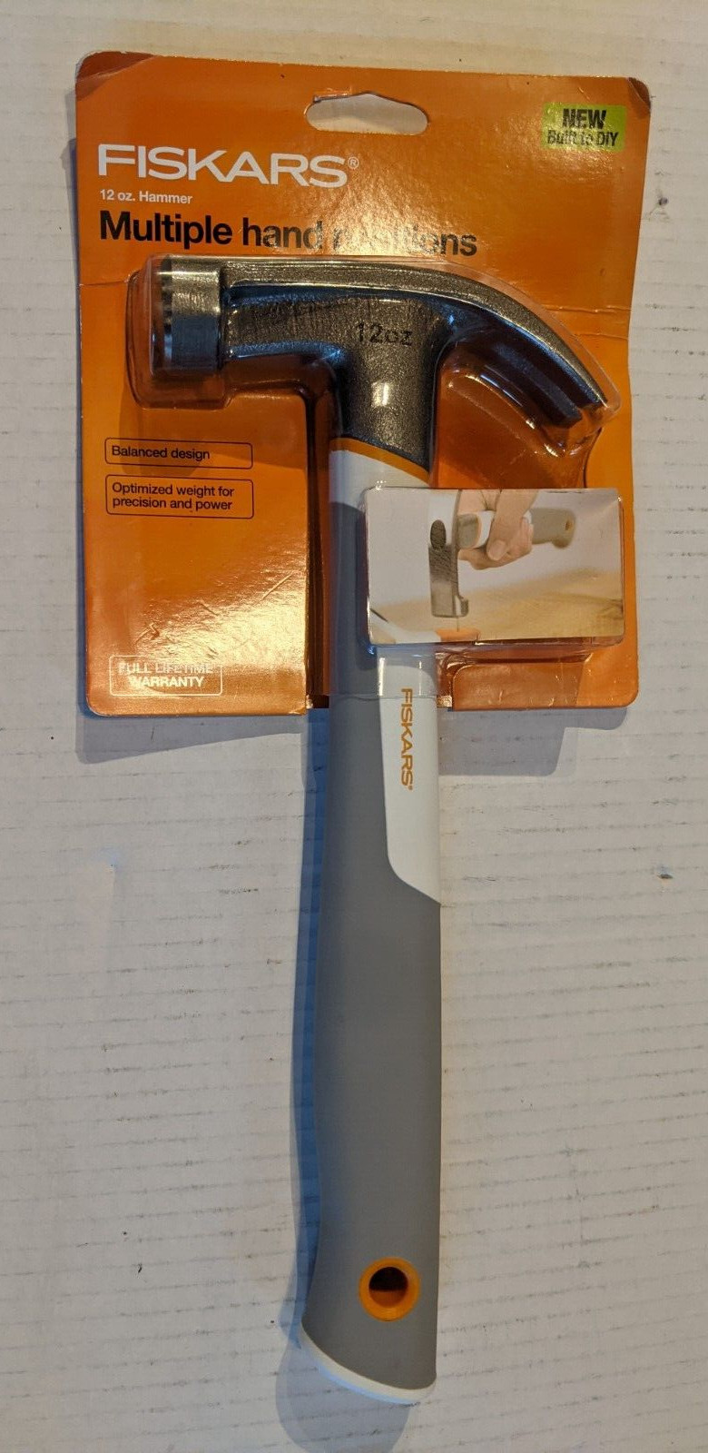 Fiskars 12 oz. Hammer with Multiple Hand Positions, Item #132400-1001 - NEW