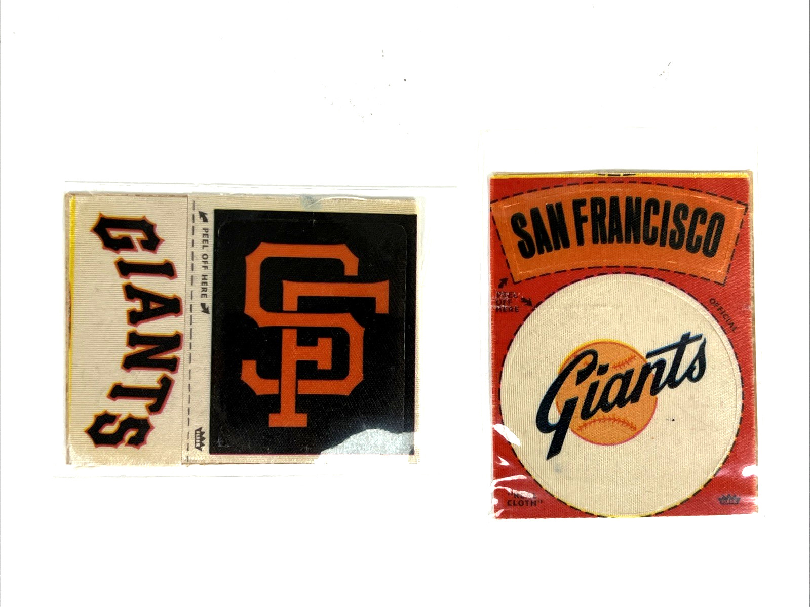 VINTAGE SAN FRANCISCO GIANTS FLEER IRON ON LOGOS 1960s 1970s BASEBALL CARDS