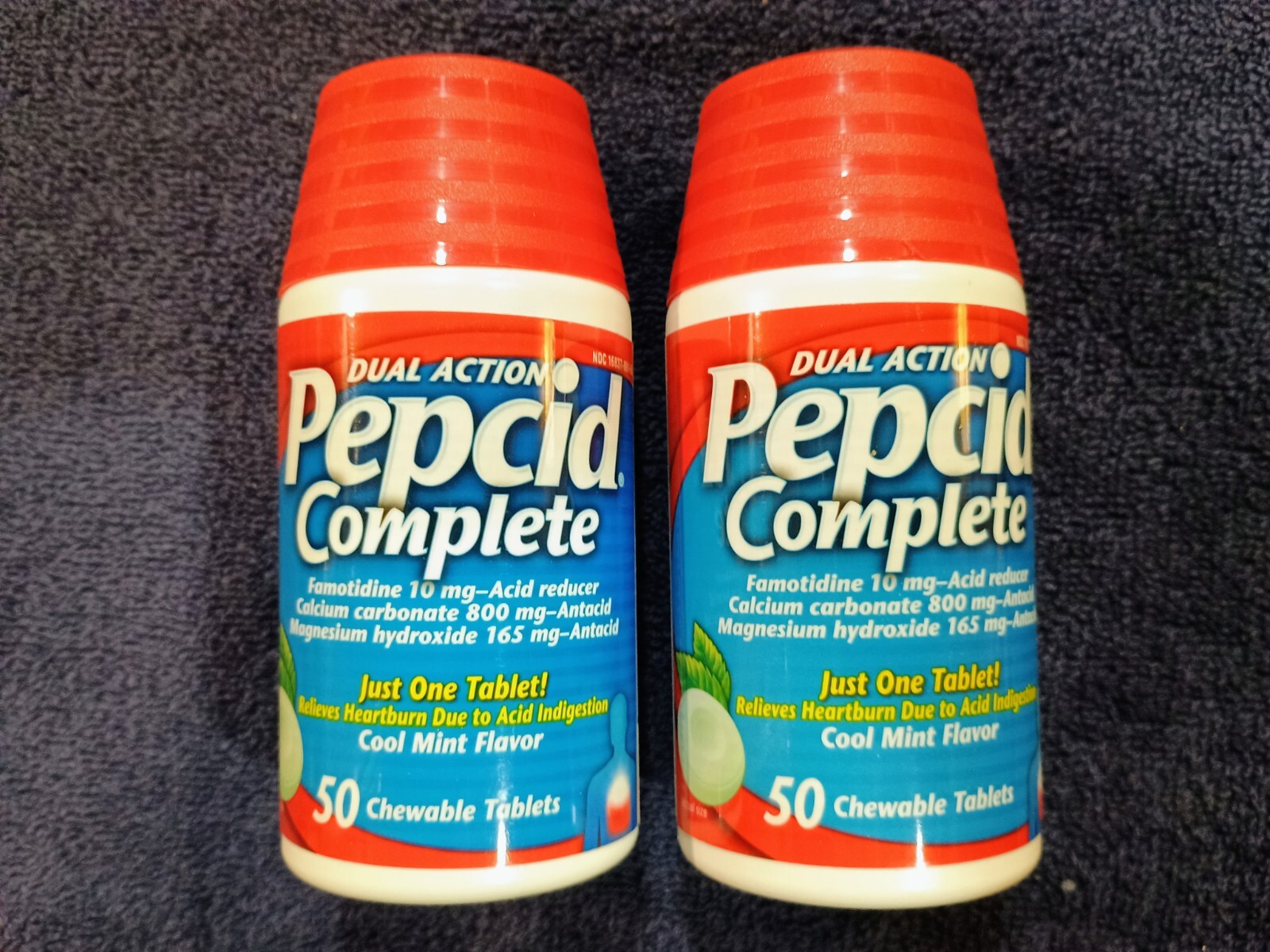 (2) New Bottles Pepcid Dual Action Complete (Mint Flavor)