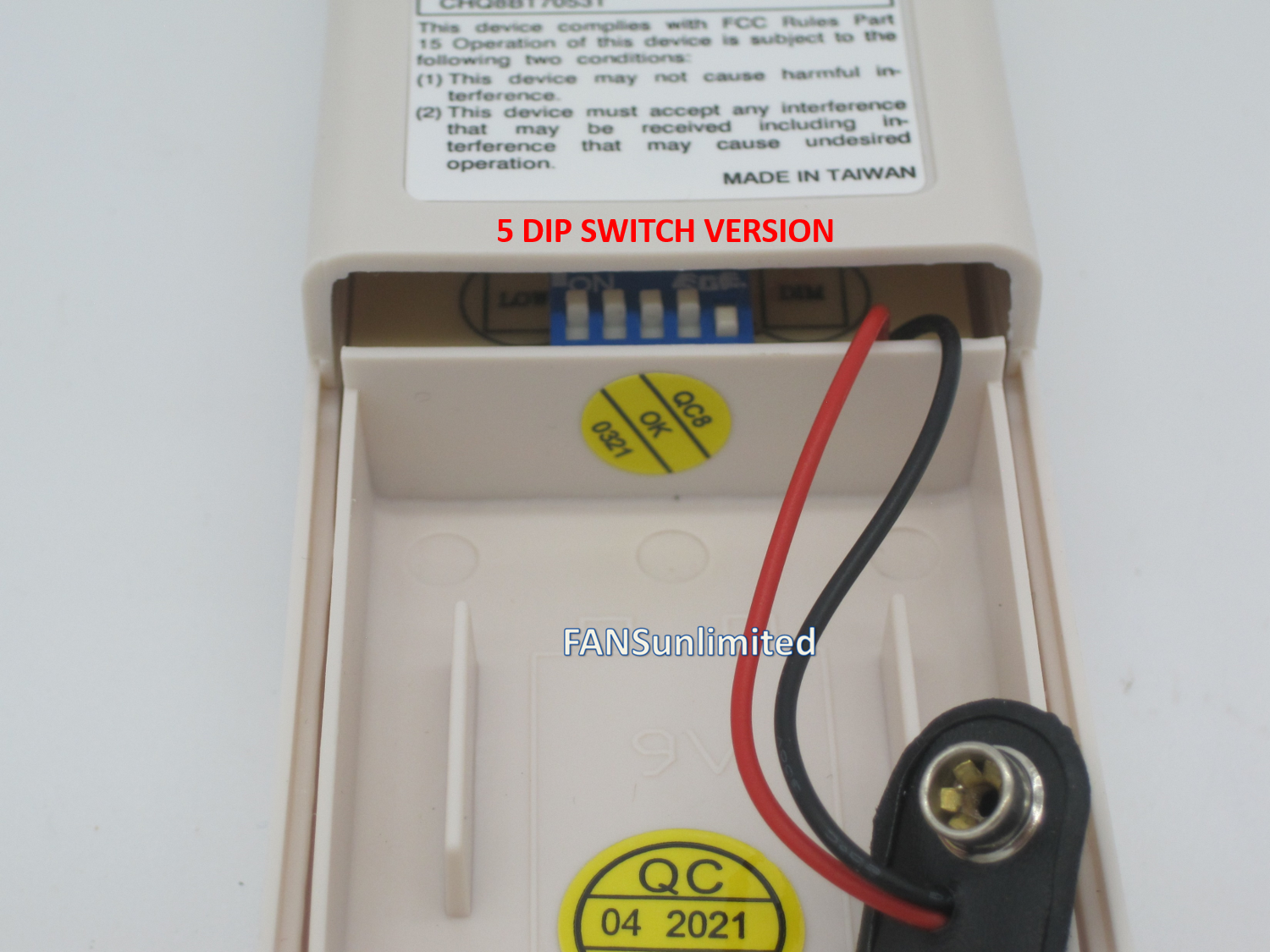 Fan Replacement Remote for Hunter UC7848T with wall bracket