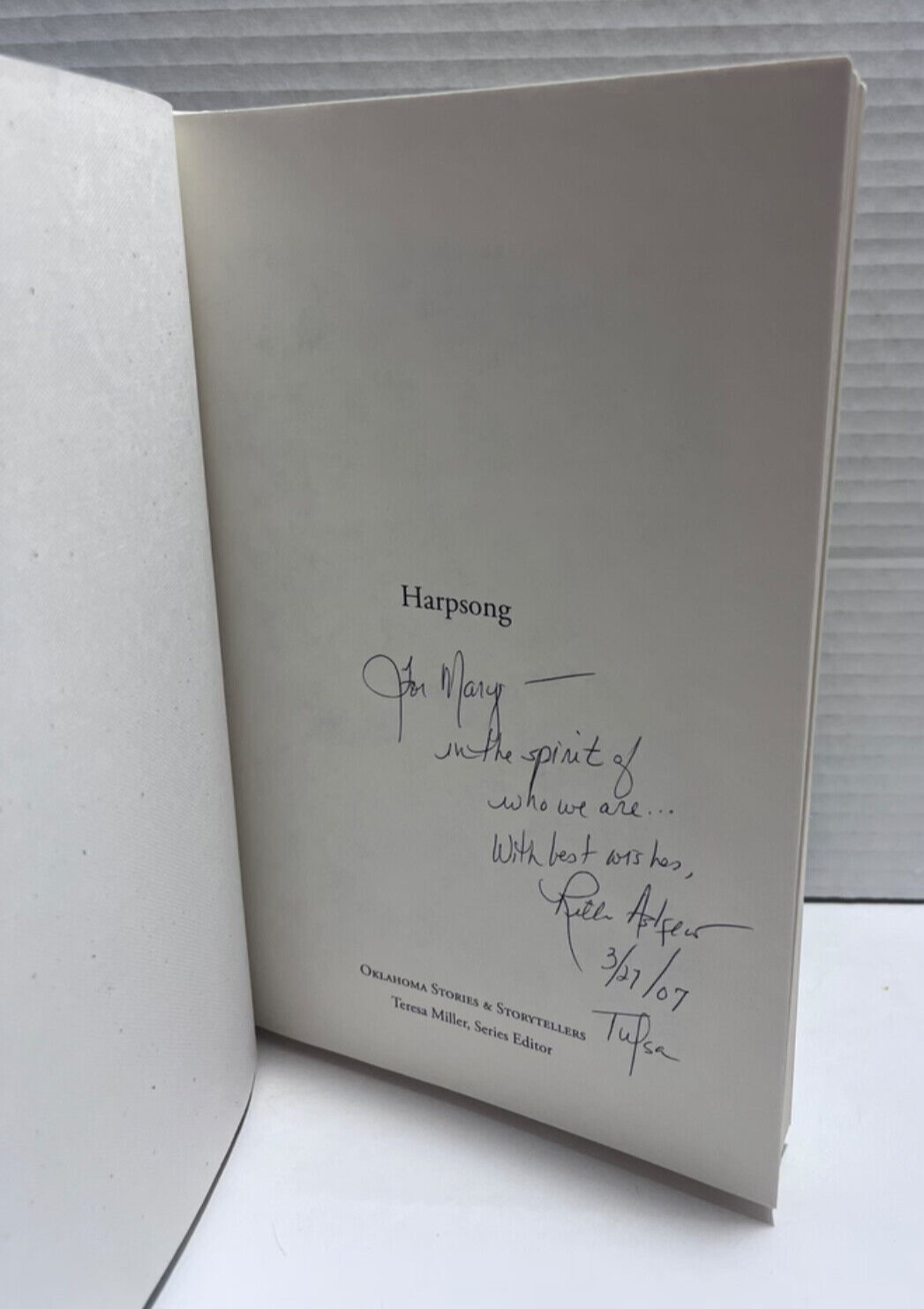 Harpsong by Rilla Askew Signed