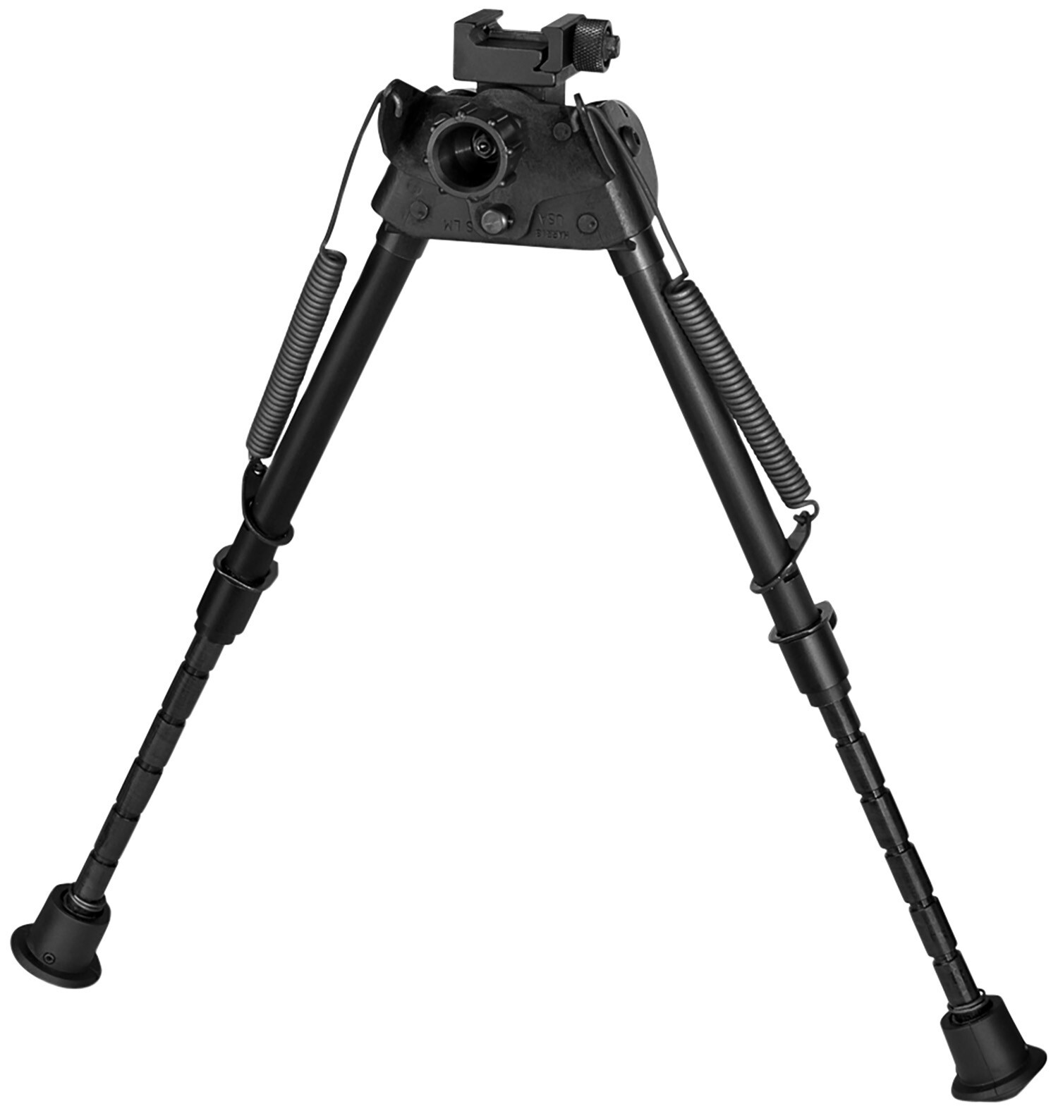 Harris Bipods SLMP Swivel L Picatinny, 9-13", Black Steel/Aluminum, Notched Legs
