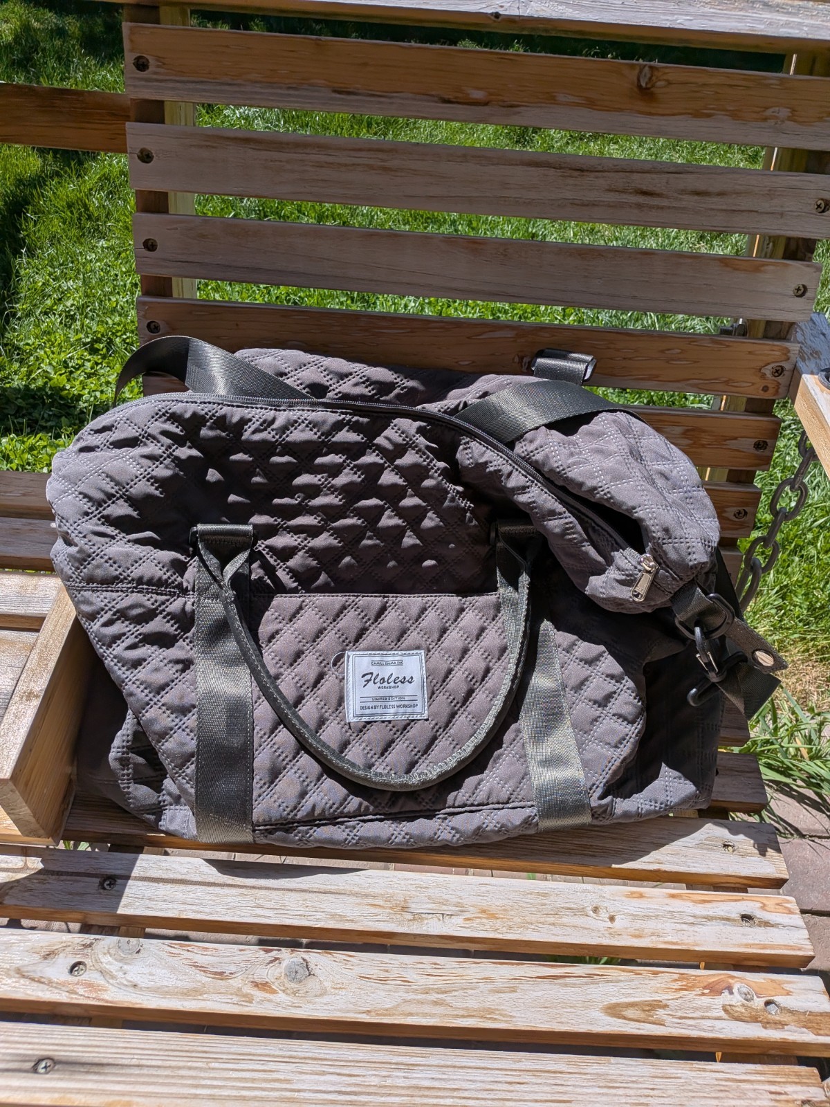 Camill Emma Floless Workshop Limited Edition Quilted Duffle Bag Gray Travel Gym