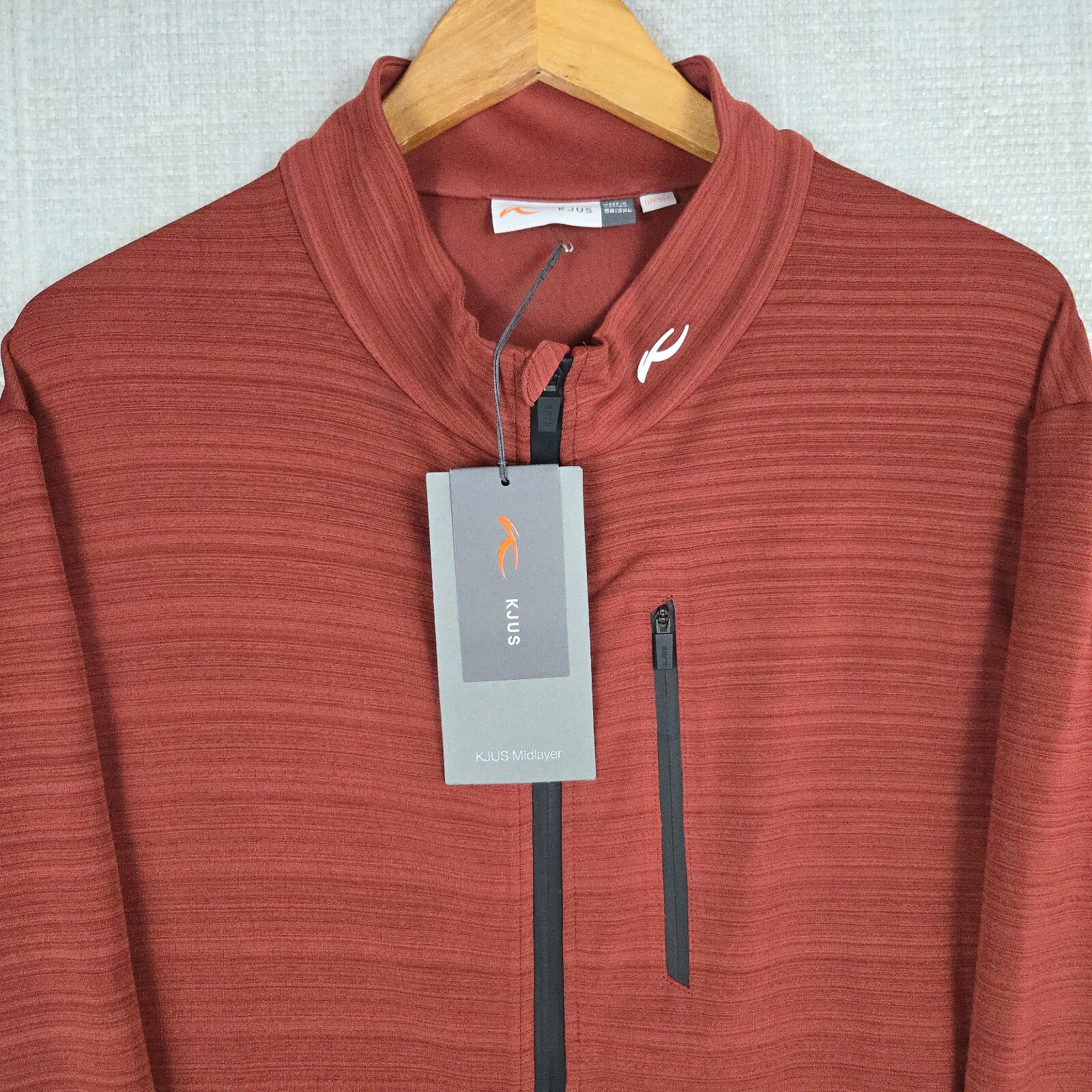 KJUS Full Zip Jacket Size 3XL NEW $279 Mens Performance Wicking Midlayer Rust