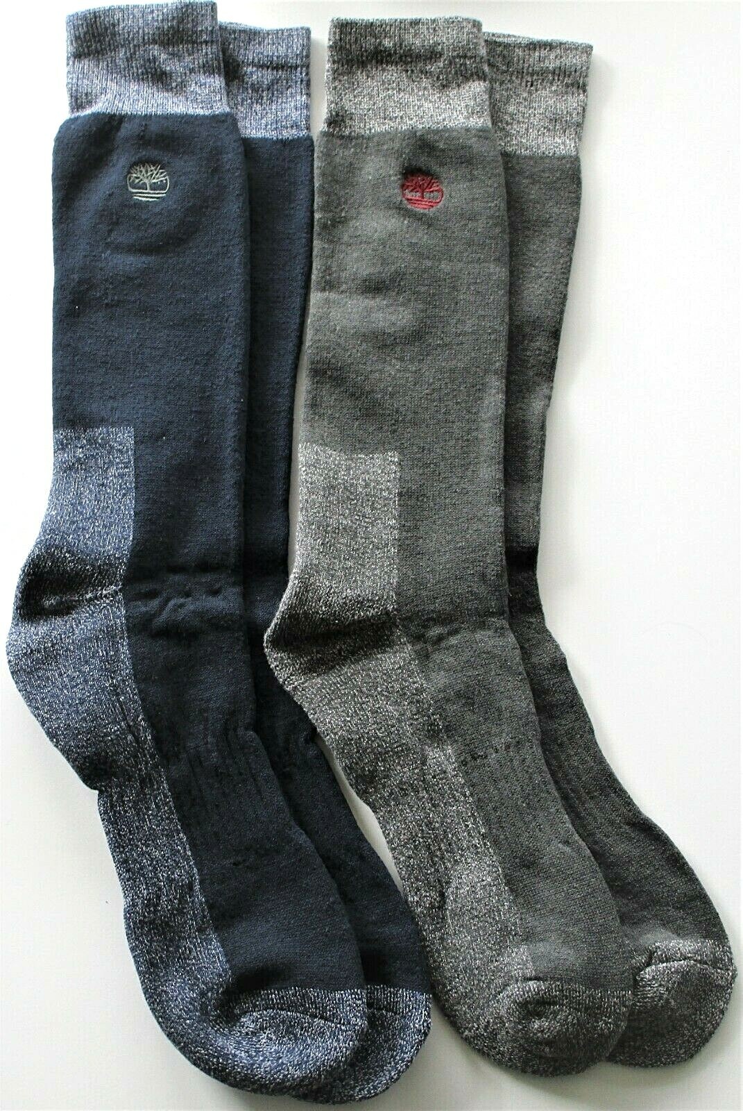 Timberland Mens' Boot Sock 2 Pair Navy Blue Black Gray OSFM - NWT 