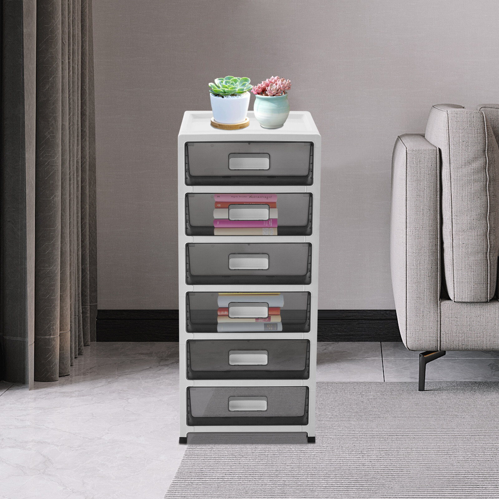 6 Tiers Detachable Storage Box/Plastic Office Sorting Cabinet/Desktop Organizer