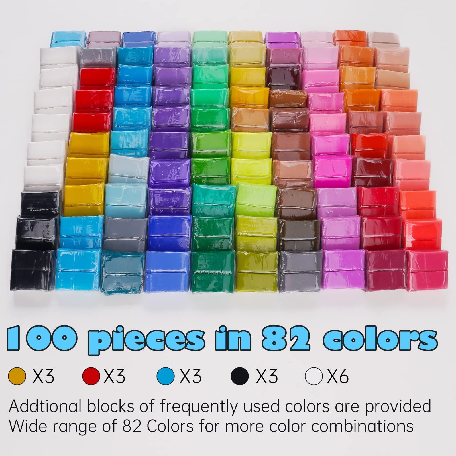 Tomorotec 100PCS Polymer Clay Value Pack 82 Colors in Bulk Small