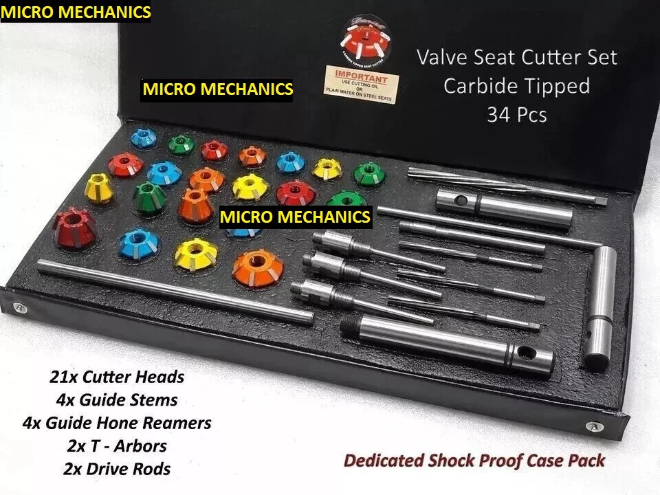 MOTORCYCLES VALVE SEAT CUTTER SET KAWASAKI,HONDA,YAMAHA CARBIDE TIPPED