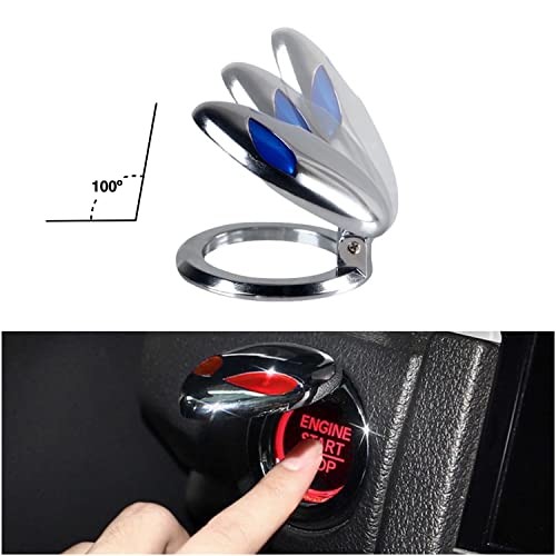 CB 2-Pack Push Start Button Cover, Cool Metal Decoration Protective Interior