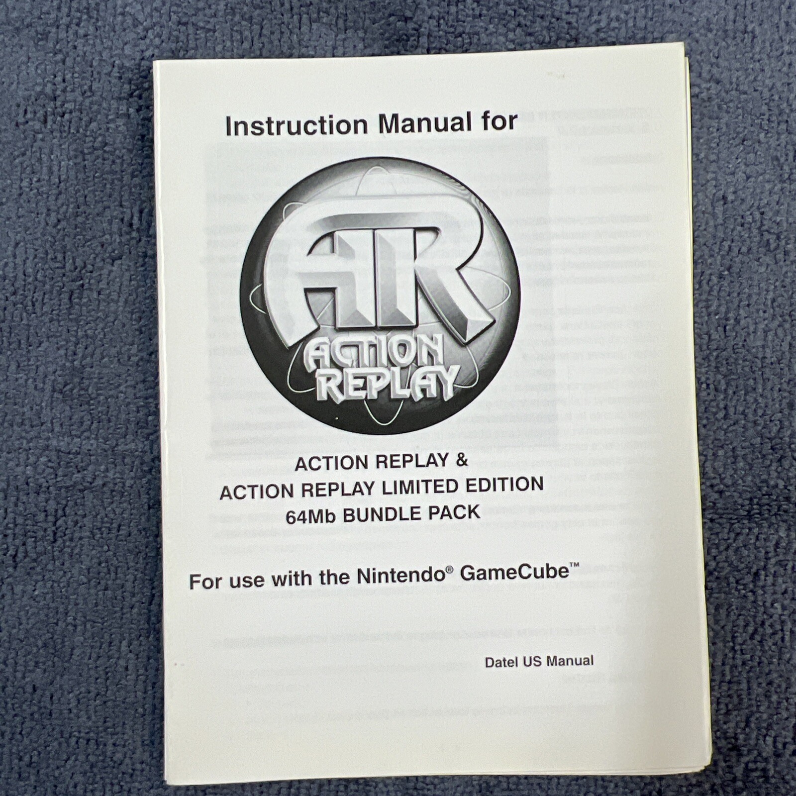 Nintendo Gamecube Action Replay Instruction Manual Only