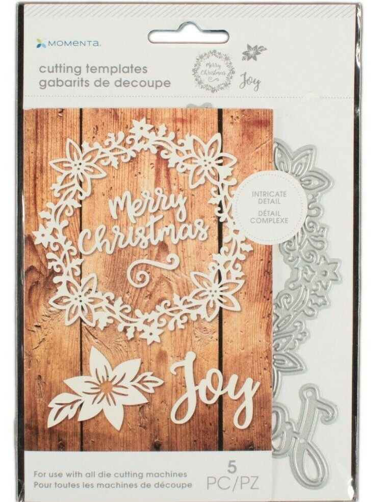 Momenta Die Cut Templates For Cutting Machines Christmas Theme Wreath 5 Pcs
