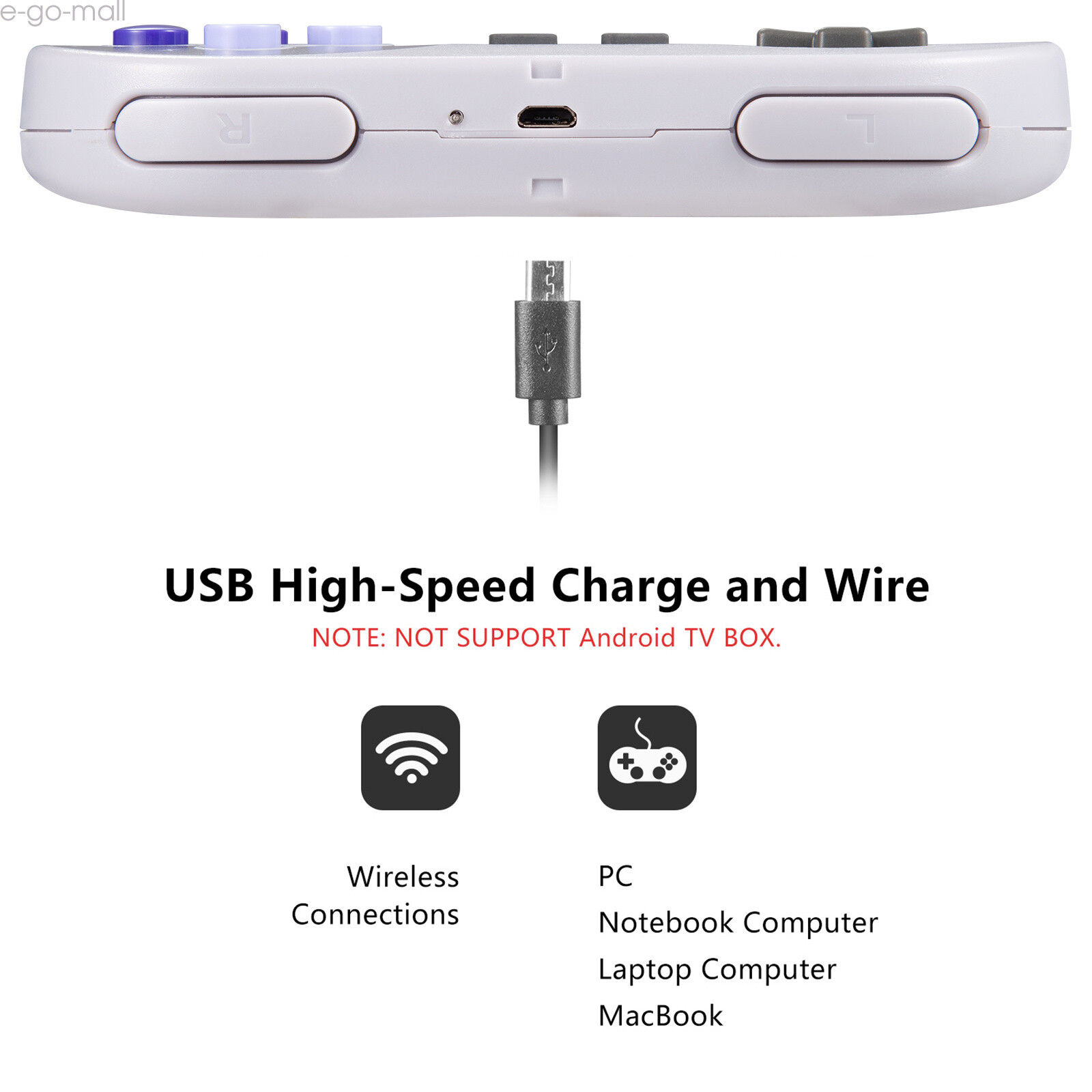 2Pack Wireless SNES USB Controller for PC Windows MAC Raspberry Pi SNES GAMES