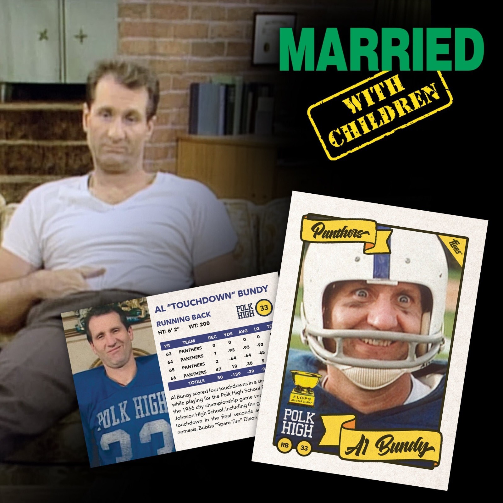 AL BUNDY Football Card - #33 Polk High School Panthers - Al Bundy Rookie Card