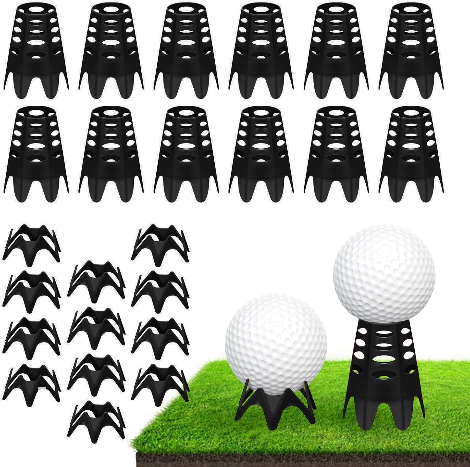 Golf Simulator tees, 22Pcs Plastic Golf Mat Tees for Home Outdoor or Indoor Golf