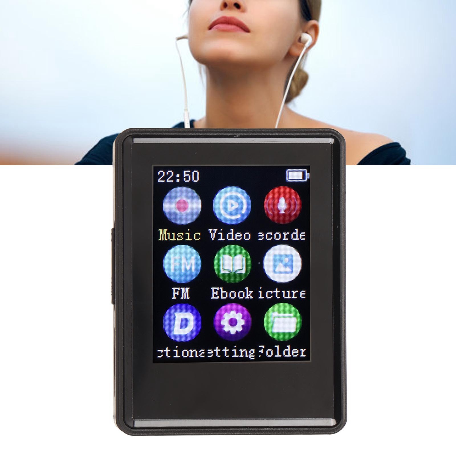 Portable MP3 Player Compact HiFi Sound Recording For Running Black Popular