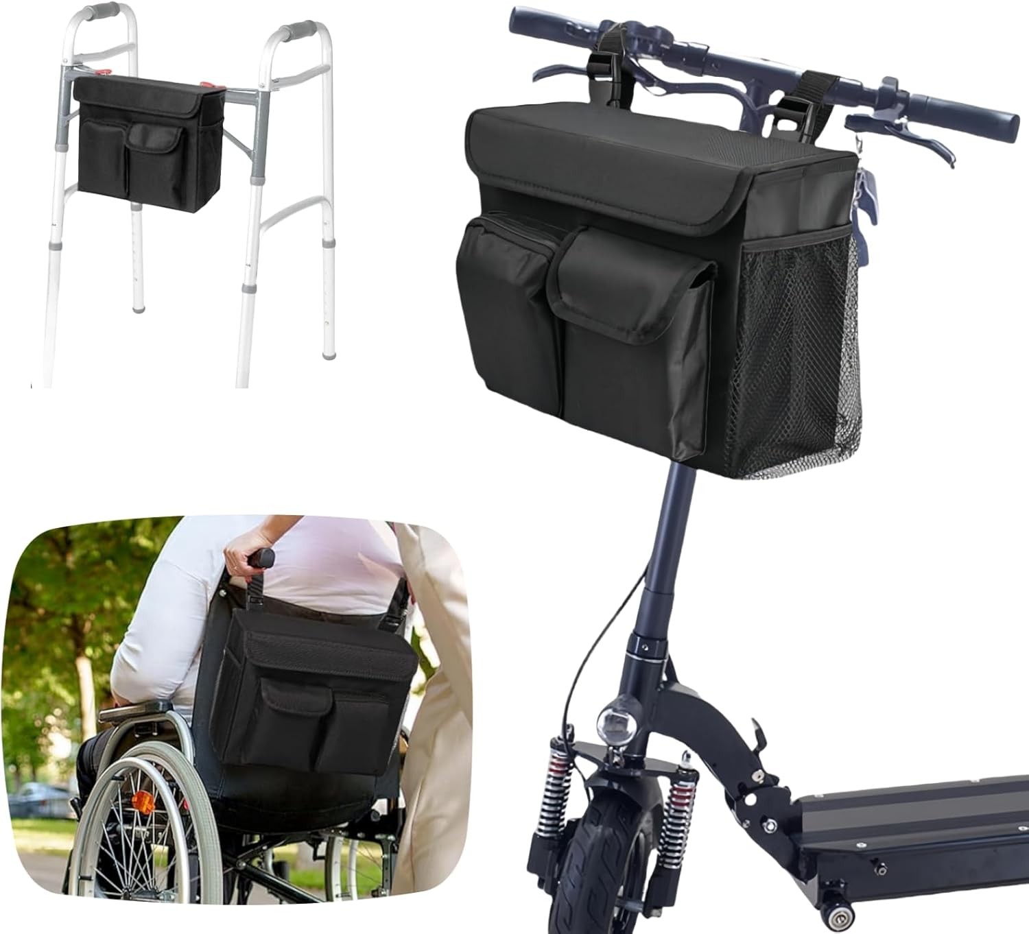 BLIRITEL Scooter Bag, Electric Mobility Basket Large, Black