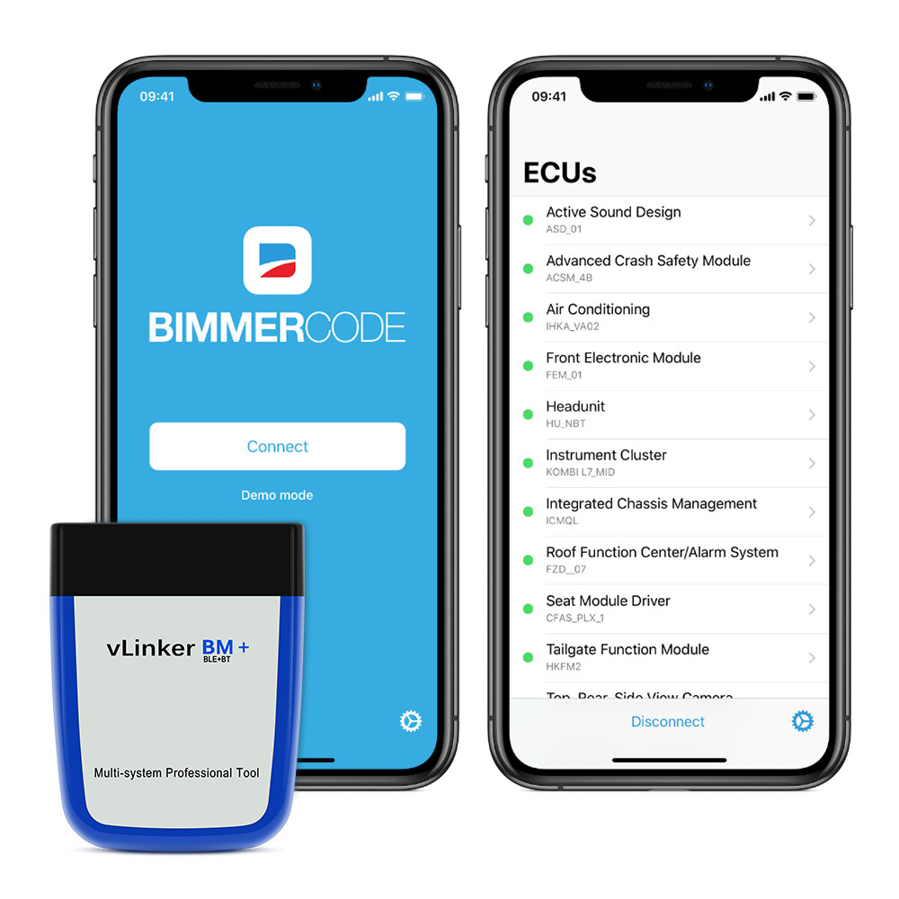 Vgate vLinker BM+ ELM327 V2.2 For BMW Scanner Bluetooth-Compatible 4.0 OBD Code