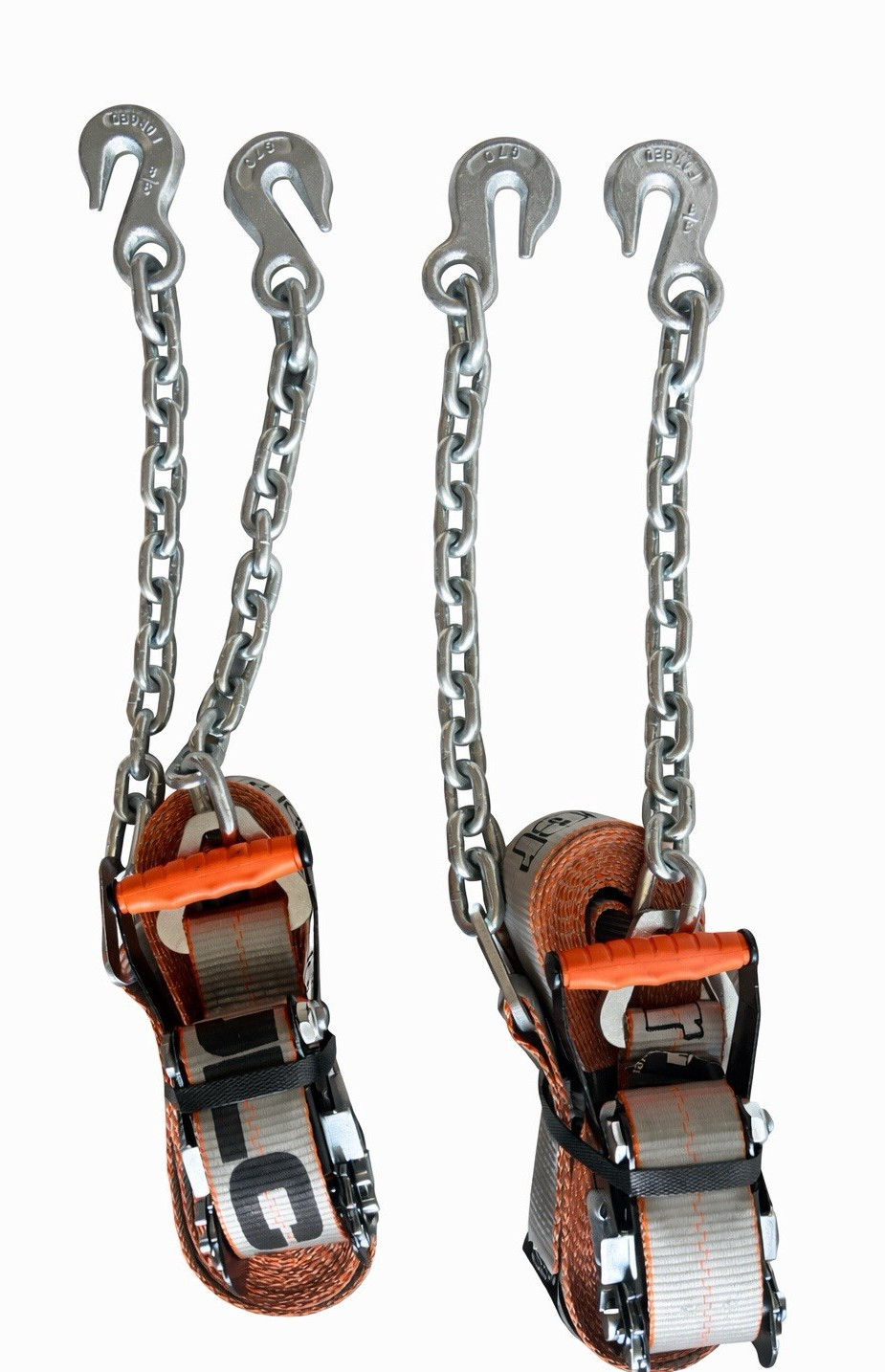 Vulcan RS227C12-SS 27ft Ratchet Tie Down Straps Chain Hooks 3600lb 2 Pack