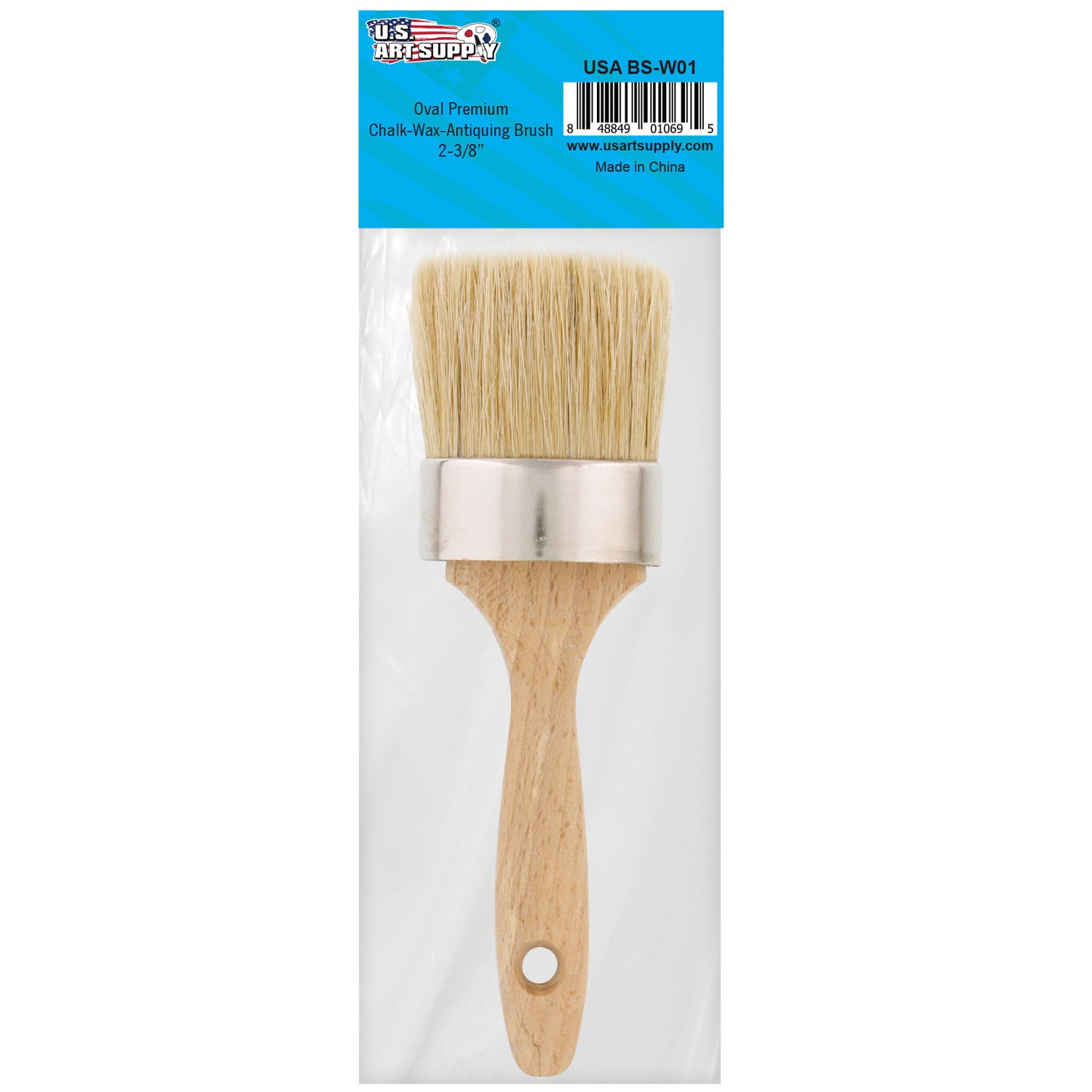 2-1/8" Dia Round Bristle Chalk Oil Painting Wax Brush for Dressers, and Cabinets