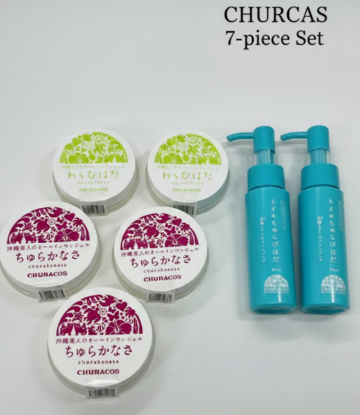 CHURACOS 7-Piece Set: Churakanasa (x3) Warabihada (x2)  Churabihada (x2)okinawa