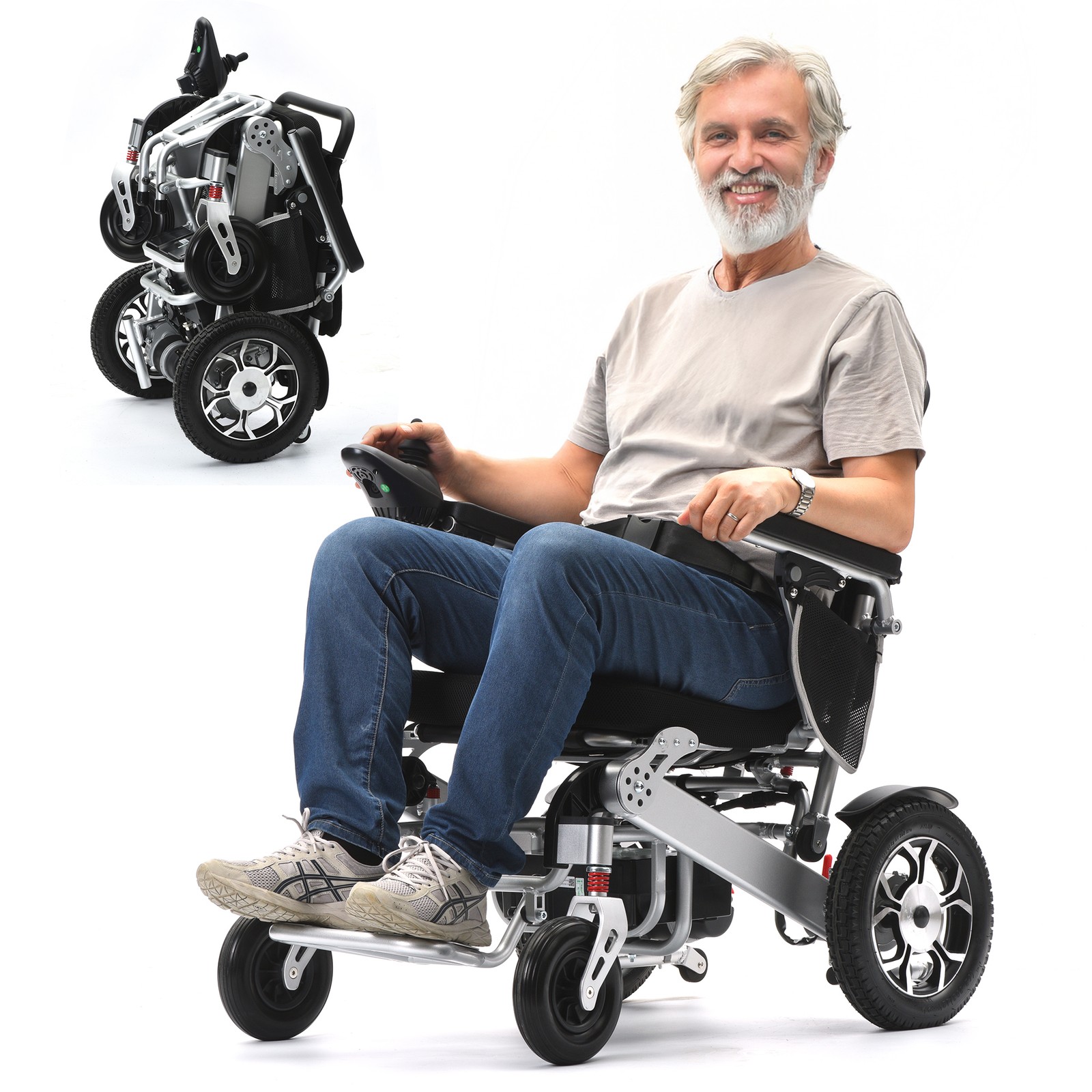 New Intelligent Foldable Electric Wheelchair All Terrain Mobility Scooter