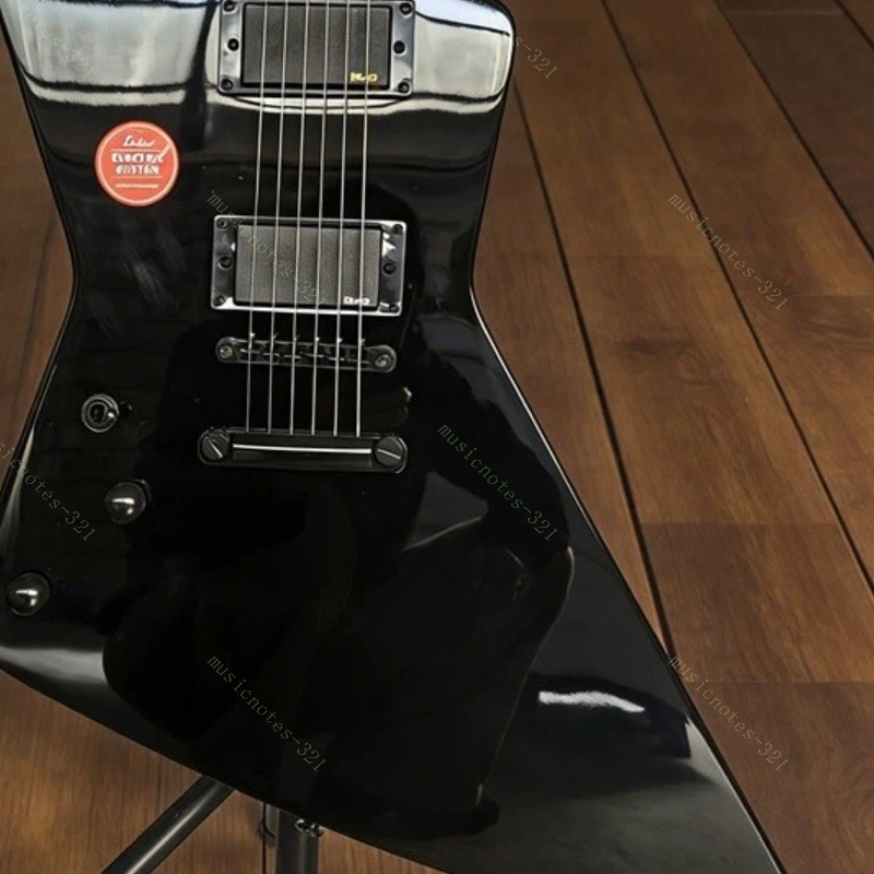 lefthanded Solid Electric Guitar Stainless Rounded Fret Edge Black Fast Shipping