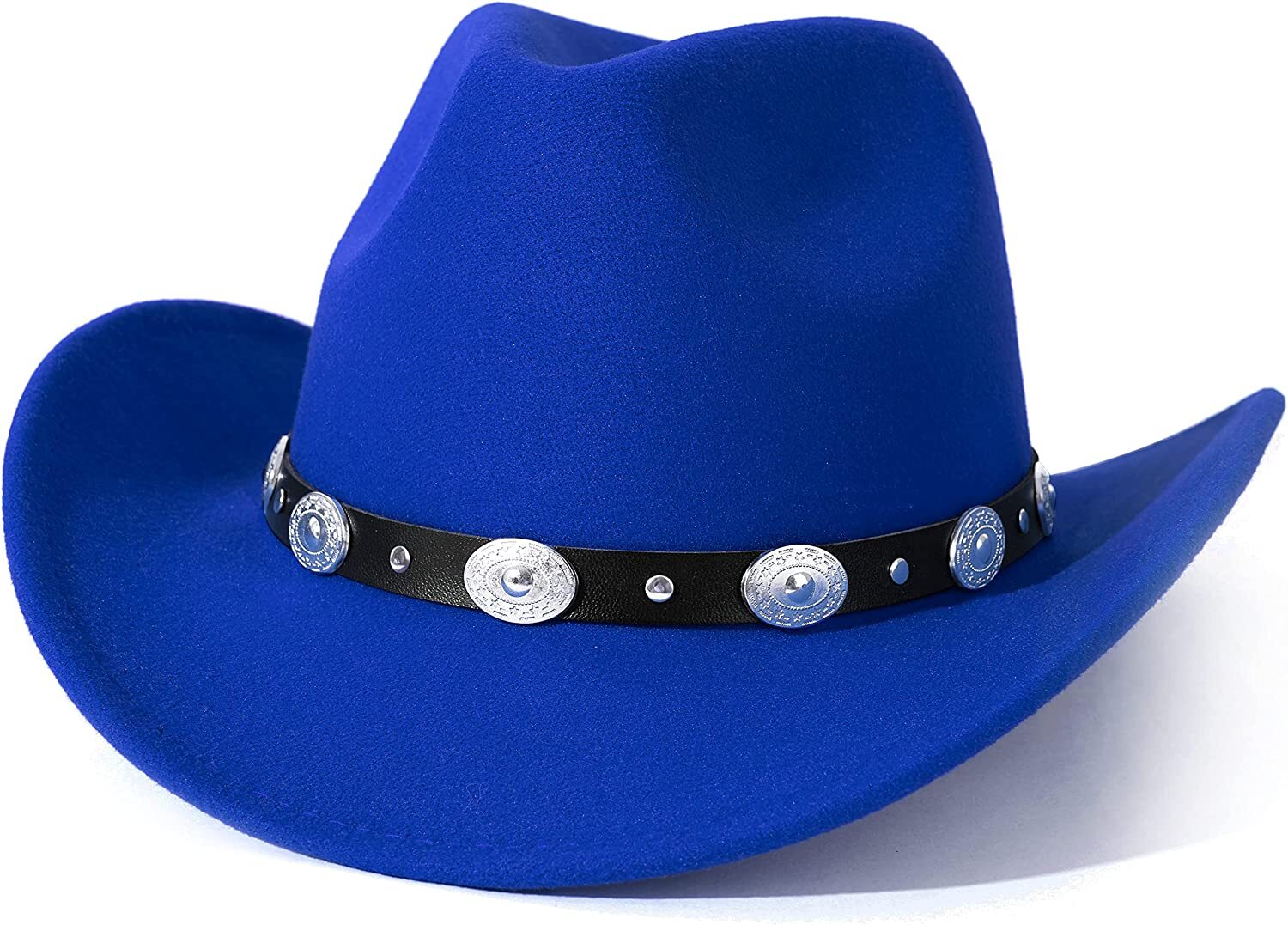 Western Cowboy, Cowgirl Hat, Silver Strap, Men Women Retro Wide Brim, Adjustable