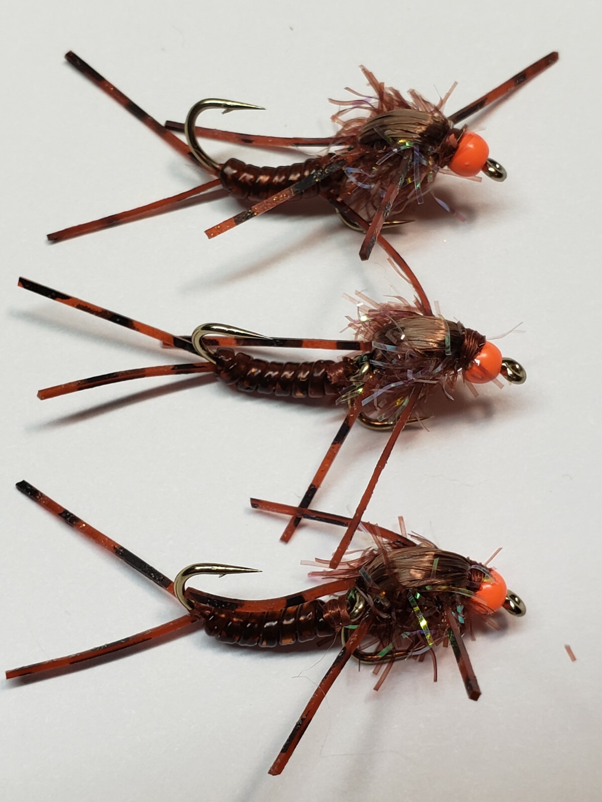 WIGGLE BUG!! Jointed Egg Head BROWN Stonefly Size 10 (per 3)