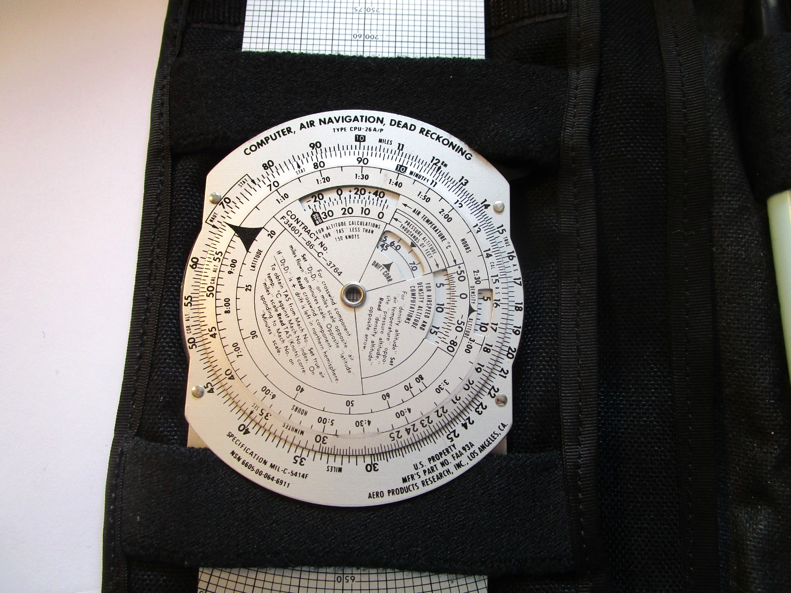 US Army Helo Pilots Knee Board ID'ed Has Flight Computer