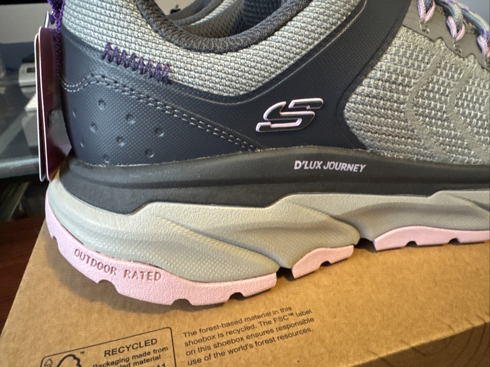 Skechers Women's D'Lux Journey Marigold Charcoal/Purple Shoes (180167/CCPR)